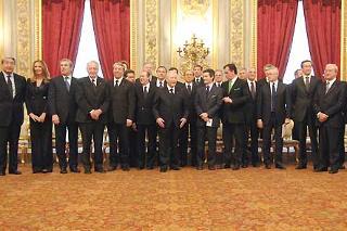 I Ministri del Governo Berlusconi bis subito dopo il giuramento al Quirinale