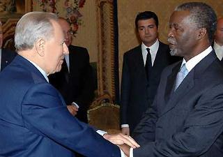Il Presidente Ciampi accoglie Thabo Mbeki, Presidente della Repubblica del Sud Africa