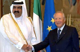 Il Presidente Ciampi riceve S.A. l'Emiro del Qatar Hamad Bin Khalifa Al-Thani, in occasione della visita di Stato in Italia