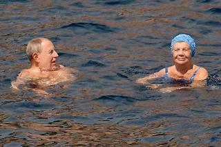 Il Presidente Ciampi e la moglie Franca in Sardegna per le vacanze estive