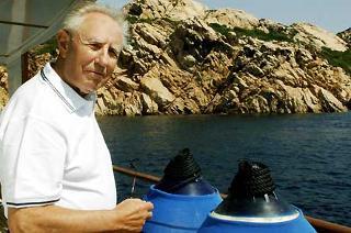 Il Presidente Ciampi, durante la navigazione da Olbia verso La Maddalena