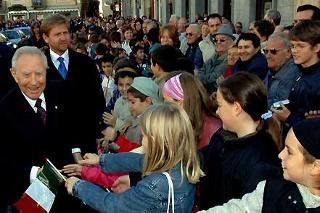 Il Presidente Ciampi al suo arrivo in Piazza Chanoux