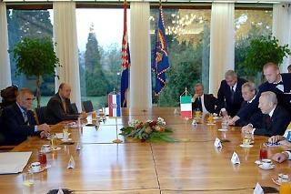 Il Presidente Ciampi a colloquio con Stjepan Mesic, Presidente della Repubblica di Croazia al Palazzo Presidenziale
