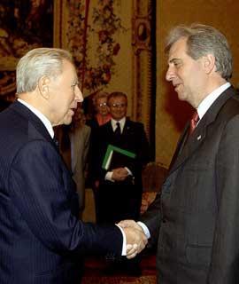 Il Presidente Ciampi accoglie Tabarè Vazquez, Presidente della Repubblica dell'Uruguay