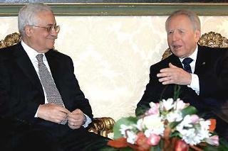 Il Presidente Ciampi a colloquio con Abu Mazen, Presidente dell'Autorità Nazionale Palestinese