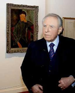 Il Presidente Ciampi durante la visita alla Mostra &quot;Modigliani&quot;