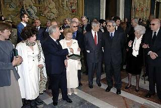 Il Presidente Ciampi con i candidati ai Premi David di Donatello, al termine della cerimonia di presentazione dei candidati per il 2006