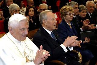 Un momento del Concerto in onore di Sua Santità Benedetto XVI all'Auditorium Parco della Musica presente il Presidente della Repubblica Carlo Azeglio Ciampi e la moglie Franca