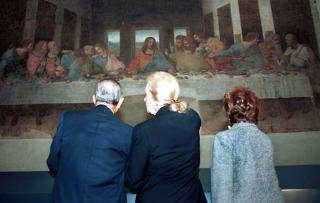 Visita del Presidente della Repubblica alla città di Milano (3-5 ottobre 1999). Il Presidente Ciampi con la moglie, la signora Franca Pilla, visitano il Cenacolo Vinciano