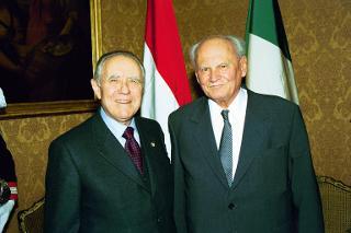 Incontro del Presidente della Repubblica Ciampi con  Arpad Goncz,  Presidente della Repubblica di Ungheria