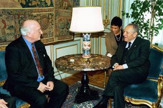 Incontro con Lord Russel Johnston, Presidente del Consiglio d'Europa, Palazzo del Quirinale