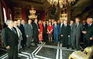 On. Fabio Evangelisti, Presidente della Delegazione Parlamentare Italiana e con i membri della Delegazione, Palazzo del Quirinale