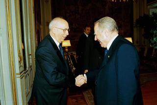 Incontro con l'Amb. I. Ferraris e con il Dott. E.B. Kusch, Presidenti del Centro Italo-Tedesco, Palazzo del Quirinale