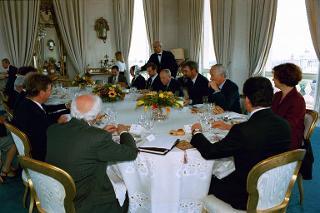 Incontro e successiva colazione in onore del Presidente della Repubblica di Slovenia, S.E. il Signor Milan Kucan