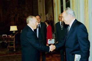 Incontro con il Sig. Shimon Peres, Ministro per lo sviluppo dello Stato di Israele, Palazzo del Quirinale