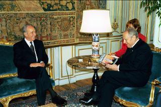 Incontro con il Sig. Shimon Peres, Ministro per lo sviluppo dello Stato di Israele, Palazzo del Quirinale