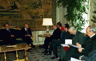 Incontro con il Sig. Shimon Peres, Ministro per lo sviluppo dello Stato di Israele, Palazzo del Quirinale