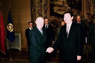 Incontro con il Sig. Zhu Rongji, Primo Ministro della Repubblica Popolare Cinese, Palazzo del Quirinale