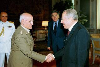 Incontro con il Ten. Gen. Gualtiero Stefanon, Presidente del Circolo delle Forze Armate d'Italia, Palazzo del Quirinale