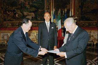 S.E. Sig. Kim Suk-Hyun, nuovo Ambasciatore della Corea: presentazione delle Lettere credenziali, Palazzo del Quirinale