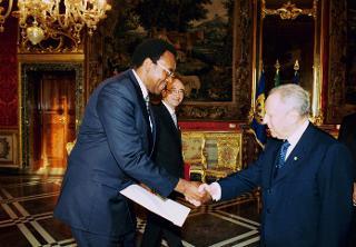 S.E. Sig. Costa Richy Mahalu, nuovo Ambasciatore della Tanzania: presentazione delle Lettere credenziali, Palazzo del Quirinale