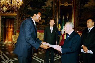 S.E. Sig. Costa Richy Mahalu, nuovo Ambasciatore della Tanzania: presentazione delle Lettere credenziali, Palazzo del Quirinale