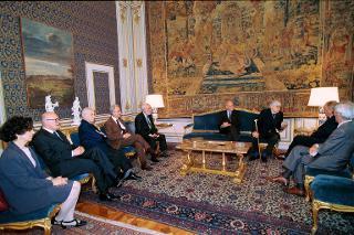 Incontro con il Maestro Renzo Vespignani e il Prof. Giorgio Ciucci, rispettivamente Presidente e Segretario generale dell'Accademia Nazionale di San Luca, Palazzo del Quirinale