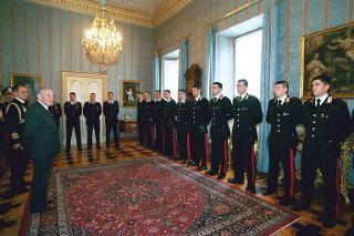 Incontro con una delegazione di Allievi della Scuola Marescialli dell'Arma dei Carabinieri di Velletri, in servizio di Guardia d'Onore al Palazzo del Quirinale