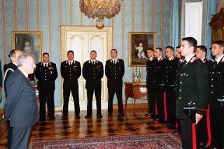 Incontro con una delegazione di Allievi della Scuola Marescialli dell'Arma dei Carabinieri di Velletri, in servizio di Guardia d'Onore al Palazzo del Quirinale