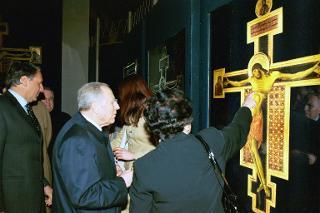 Intervento del Presidente della Repubblica al Arezzo per la visita al restaurato Crocefisso ligneo di Cimabue e, successivamente, agli affreschi di Piero della Francesca