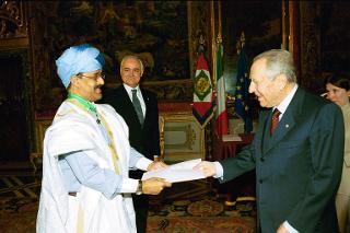 S.E. Sig. Hamoud Ould Ely, nuovo Ambasciatore della Mauritania: presentazione delle Lettere credenziali, Palazzo del Quirinale