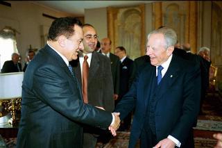 Incontro e successiva colazione in onore del Presidente della Repubblica Araba d'Egitto, S.E. il Signor Hosny Mubarak