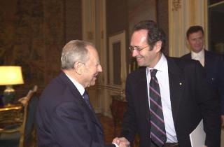 Incontro con il Prof. Roberto Zaccaria e il Dott. Claudio Cappon, rispettivamente Presidente e nuovo Direttore generale della RAI, Palazzo del Quirinale