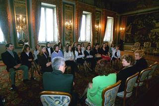 La Signora Franca Pilla Ciampi incontra alcuni studenti, Palazzo del Quirinale