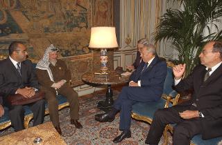 Incontro del Presidente Ciampi con il Presidente dell'Autorità Nazionale Palestinese, Yasser Arafat