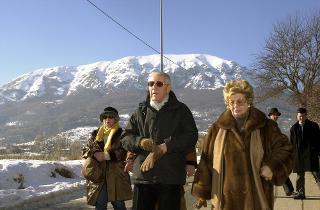 Il Presidente della Repubblica Ciampi a Rocca di Mezzo con la famiglia