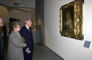 Il Presidente Ciampi con la moglie Franca, insieme al Prof. Paolucci visitano la Mostra &quot;Il Rinascimento in Italia&quot; allestita presso le Scuderie Papali del Quirinale