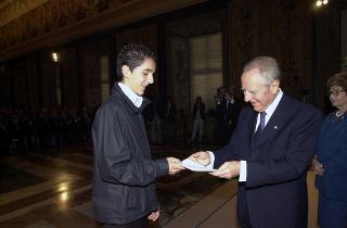 Incontro del Presidente della Repubblica con gli esponenti del Centro Nazionale per la Bontà nella Scuola, il Comitato promotore ed i vincitori del 51° Premio "Livio Tempesta"