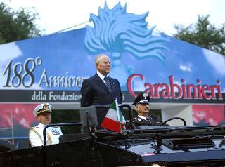 Intervento del Presidente della Repubblica alla celebrazione del 188° anniversario di fondazione dell'Arma dei Carabinieri