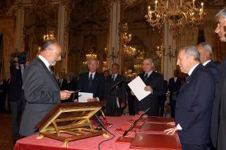 Giuramento dei nuovi giudici della Corte Costituzionale Ugo De Siervo e Romano Vaccarella