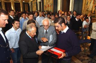 Incontro con gli studenti del Progetto Scuola in occasione della consegna di onorificenze dell'OMRI a Enrico Bombieri e Roberto Vittori