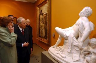Visita del Presidente della Repubblica alla Galleria Nazionale d'Arte Moderna per la Mostra &quot;Maestà di Roma. Da Napoleone all'Unità d'Italia&quot;. Sezione &quot;Capitale delle Arti&quot;
