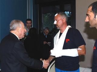 Visita ai militari sopravvissuti all'attentato a Nassiriya in Iraq, ricoverati nel Policlinico Militare di Roma