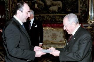 S.E. Sig. Elmar Mahrram Oglu Mammadyarov, nuovo Ambasciatore dell'Azerbaijan: presentazione Lettere Credenziali, Palazzo del Quirinale