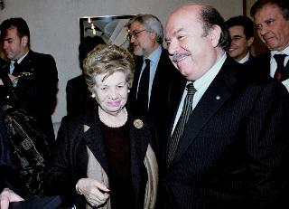 La Signora Franca Pilla Ciampi alla presentazione del film per la televisione "Raccontami una storia" prodotto dalla Rai, Roma