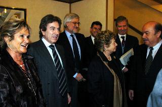 La Signora Franca Pilla Ciampi alla presentazione del film per la televisione "Raccontami una storia" prodotto dalla Rai, Roma
