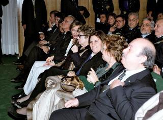 La Signora Franca Pilla Ciampi alla presentazione del film per la televisione "Raccontami una storia" prodotto dalla Rai, Roma