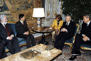 Incontro con i Signori Jian Min Wu e Vicente Loscertales, Presidente e Segretario Generale del Bureau International des Exposition (BIE), Palazzo del Quirinale
