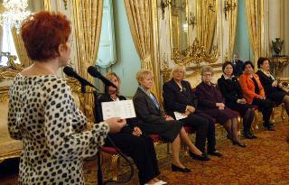 La Signora Franca Pilla Ciampi incontra una delegazione della Banca Autologa Mantovana Cordone Ombelicale, Palazzo del Quirinale
