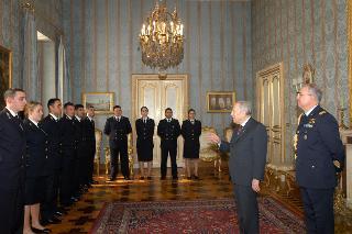Incontro con una delegazione di Allievi della Scuola Sottufficiali della Marina Militare di La Maddalena, in servizio di Guardia d'Onore al Palazzo del Quirinale